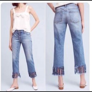 ANTHROPOLOGY PILCRO Fringe Jeans Blue